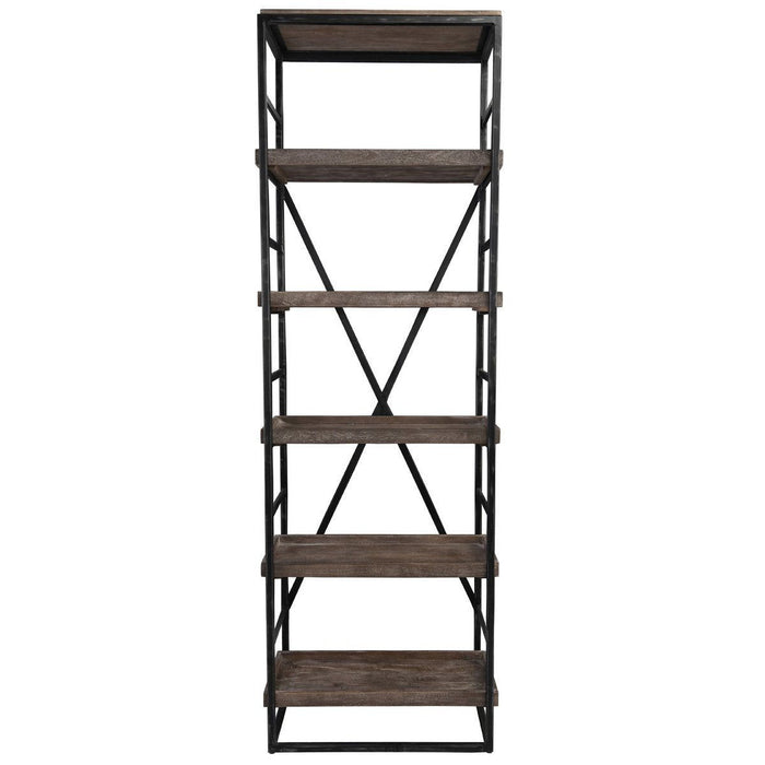 Evan - Single Bookshelf - Olive Brown