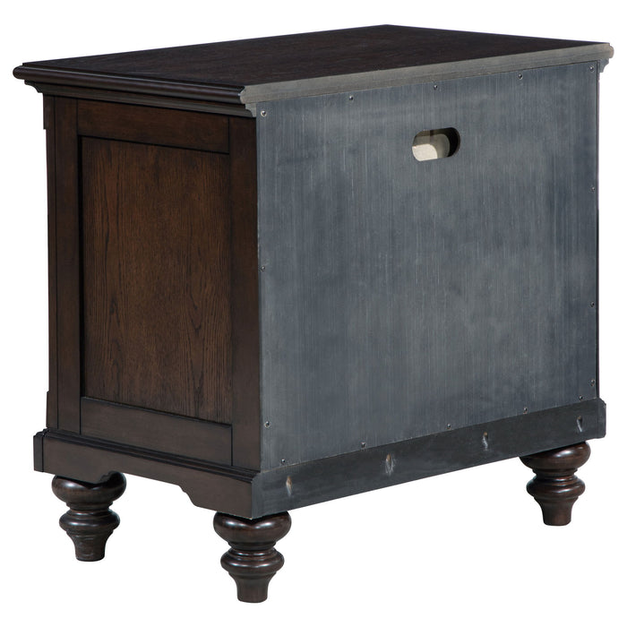 Berwick - 1 Drawer Nightstand With Open Cubby - Dark Oak