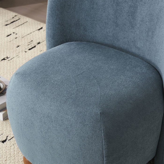 Modern Low Back Accent Upholstered Armless Living Room Chairs, Round Feet