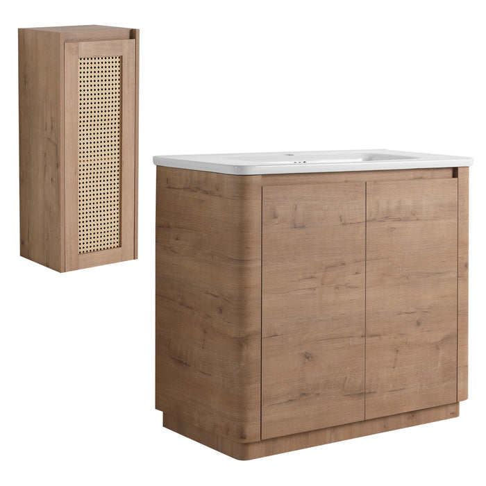 Freestanding Bathroom Vanity With Sink And 2 Soft Close Doors