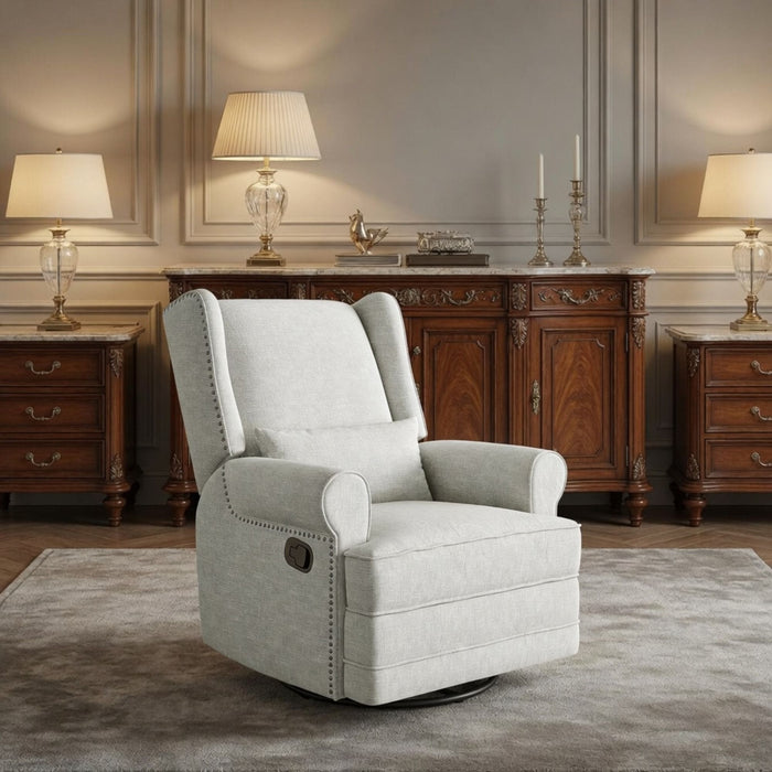 Extra Wide Swivel Recliner Glider Chair With Footrest