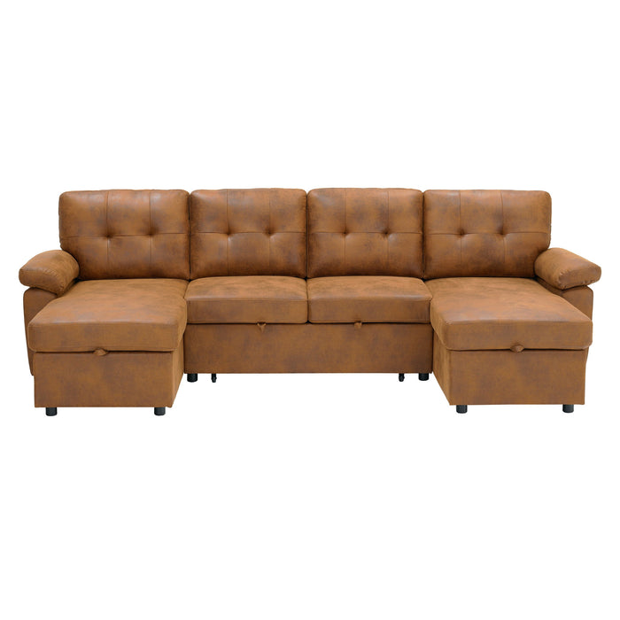 Convertible Sectional Sofa Bed With Pull Out Sleeper And Storage
