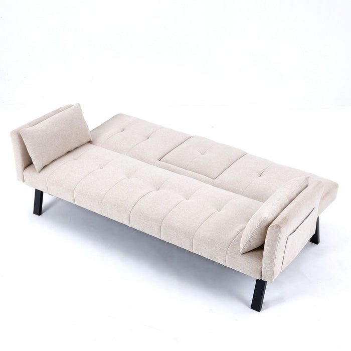 Sofa Bed With Foldable Design And Cup Holder