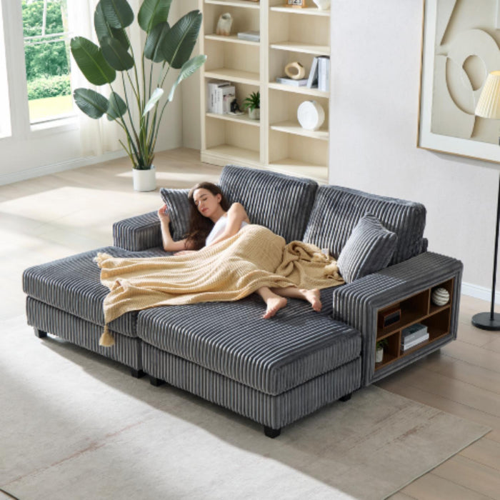 Convertible Sectional Sofa, Sleeper Oversized Living Room Lounge
