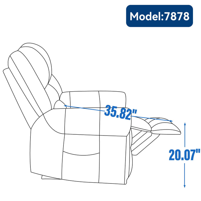 Power Lift Recliner Chair Heat Massage Dual Motor Infinite Position With USB Ports - Antique Brown