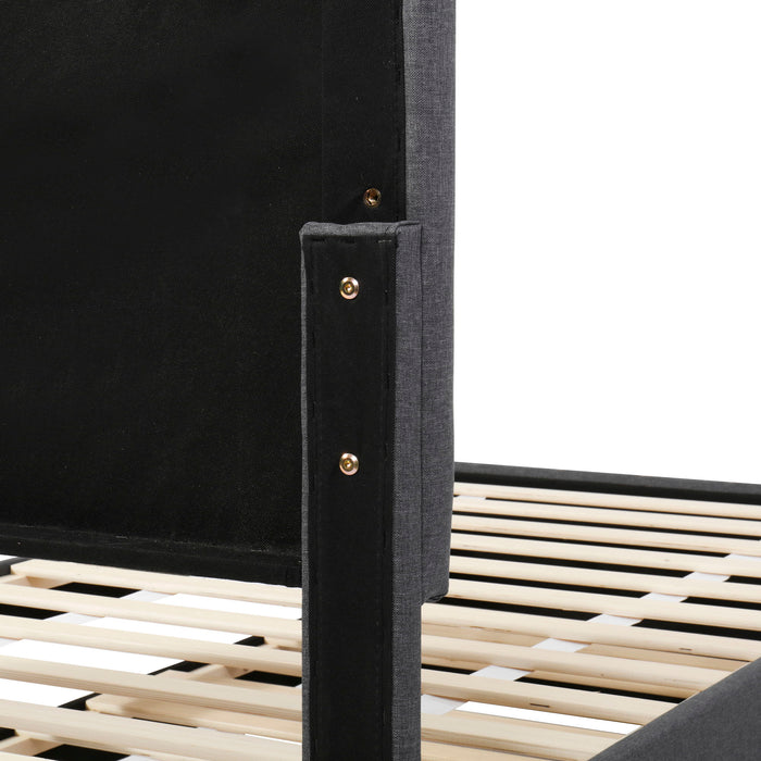 Upholstered Design Platform Bed With Trundle