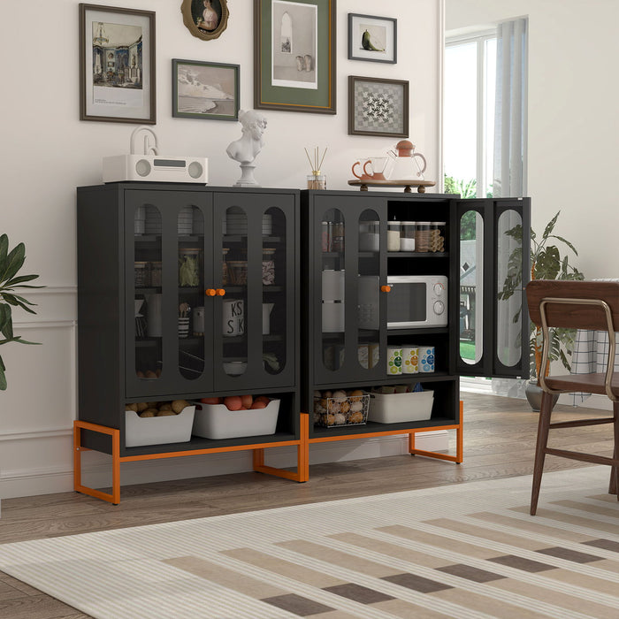 Modern Metal Shoe Cabinet With DoublebSided Mesh Doors And Adjustable Partitions