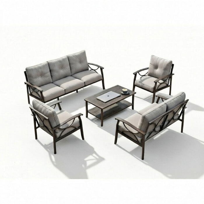 Patio Furniture Set With Coffee Table And Cushions For Backyard