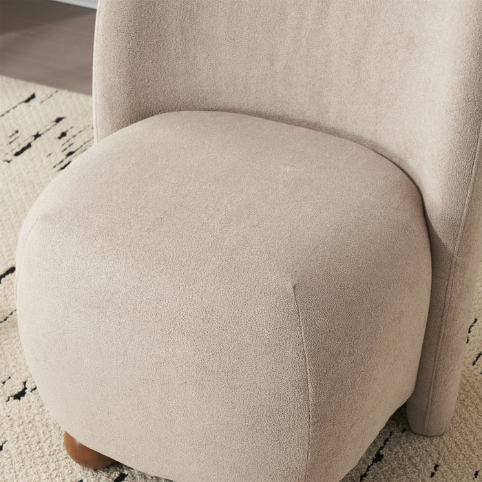 Modern Low Back Accent Upholstered Armless Living Room Chairs, Round Feet