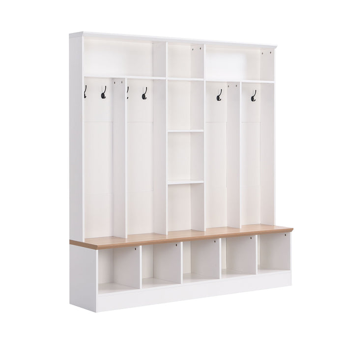Minimalist Shoe Cabinet With Cube Storage & Shelves