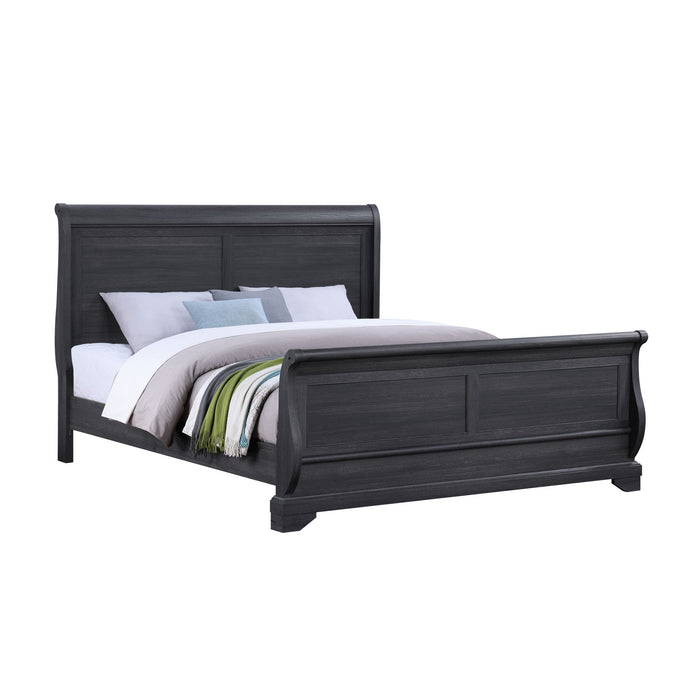 Colville - King Sleigh Bed With Curved Headboard And Footboard - Charcoal
