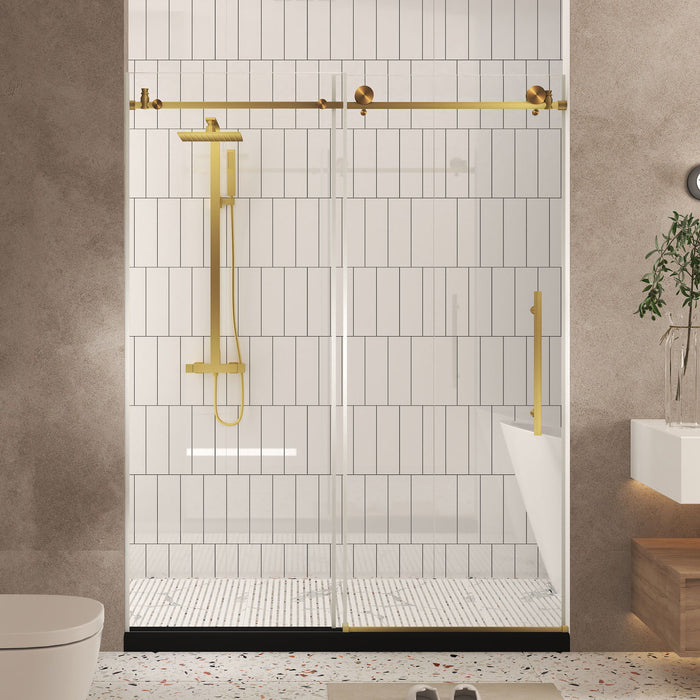 Frameless Shower Door, Smooth Sliding Tracks