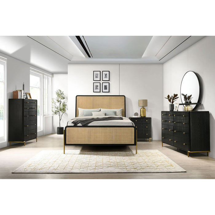Anser - 5 Drawer Chest, Bedroom Storage Furniture - Black