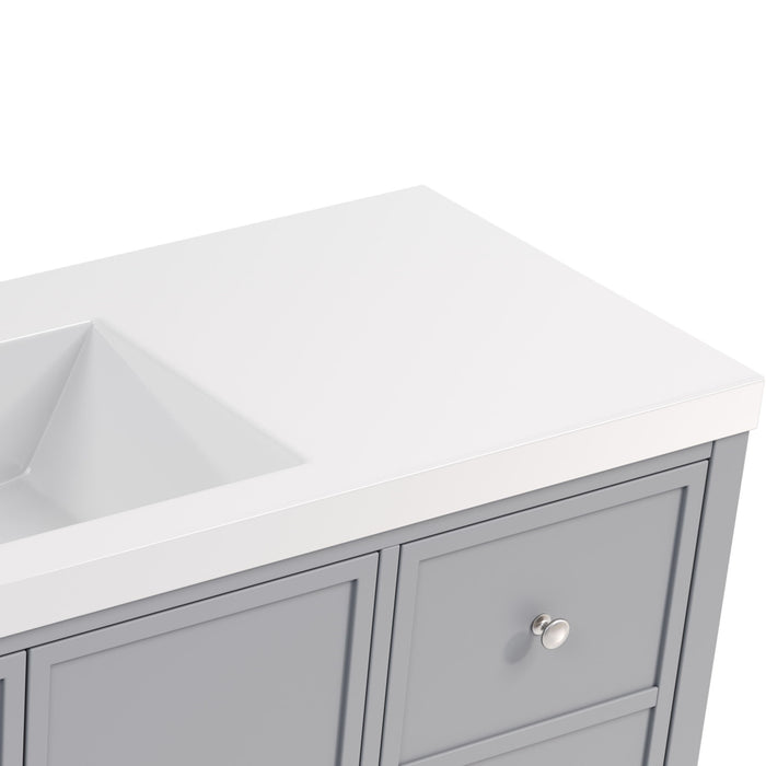Bathroom Vanity With Separate Sink, Soft Close Doors And 4 Drawers