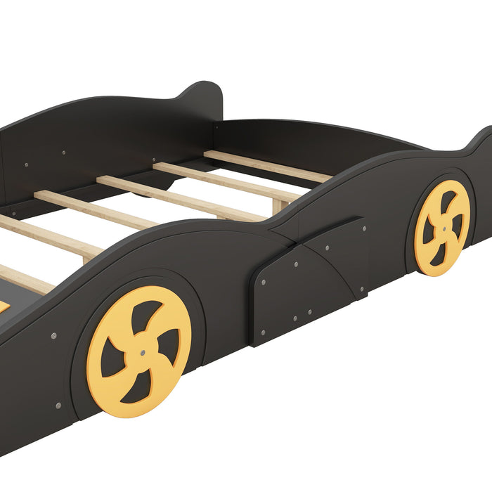Race Car Shaped Platform Bed With Wheels And Storage