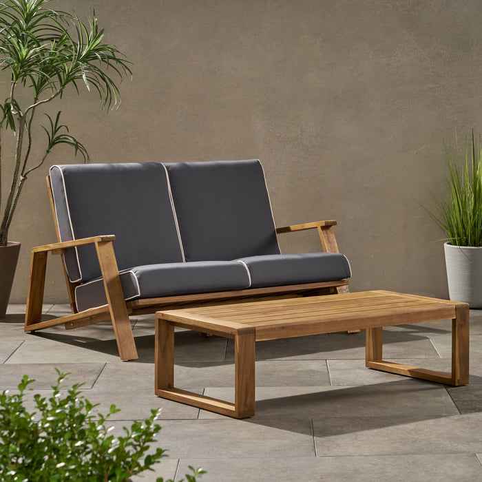 Paloma - Contemporary Loveseat And Coffee Table Set With Weather Resistant Cushions