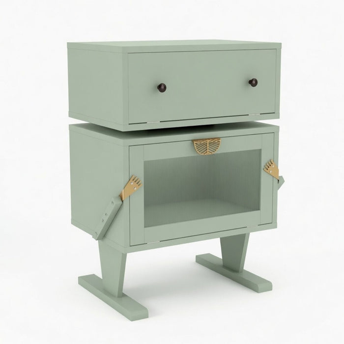 Robot LED Nightstand With 360° Rotating Drawer