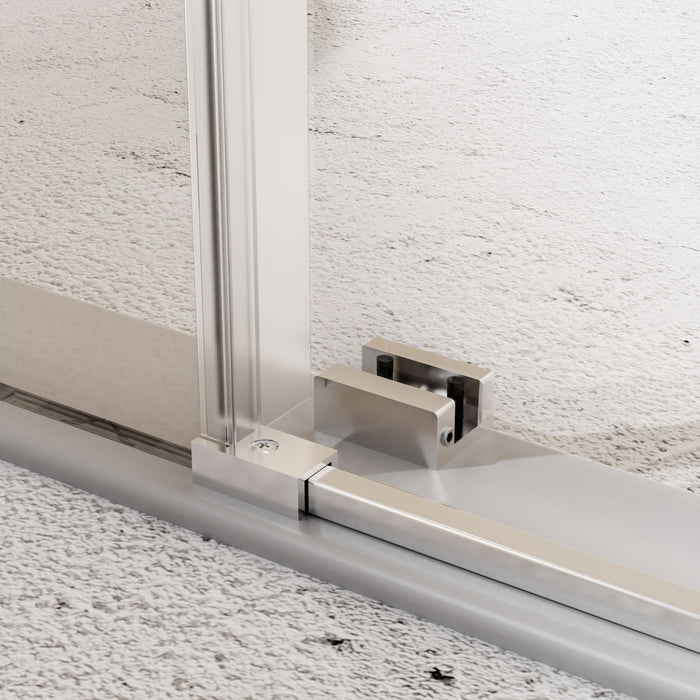 Frameless, Single Sliding Soft Close Shower Doors, 5/16" Sgcc Tempered Glass
