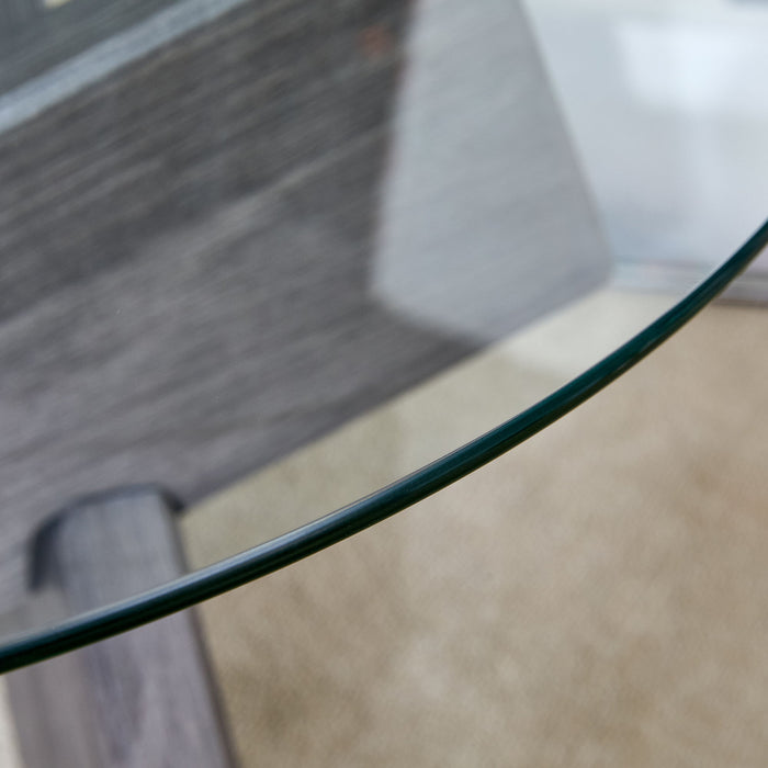 Modern Round Glass Coffee Table With Tempered Glass