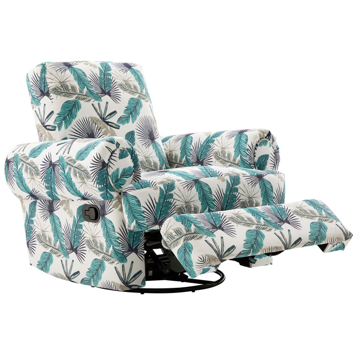 Manual Swivel Recliner Rocker Chair With Adjustable Backrest