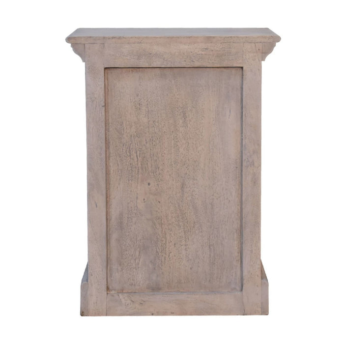 Glazed Bedside Table - Stone White