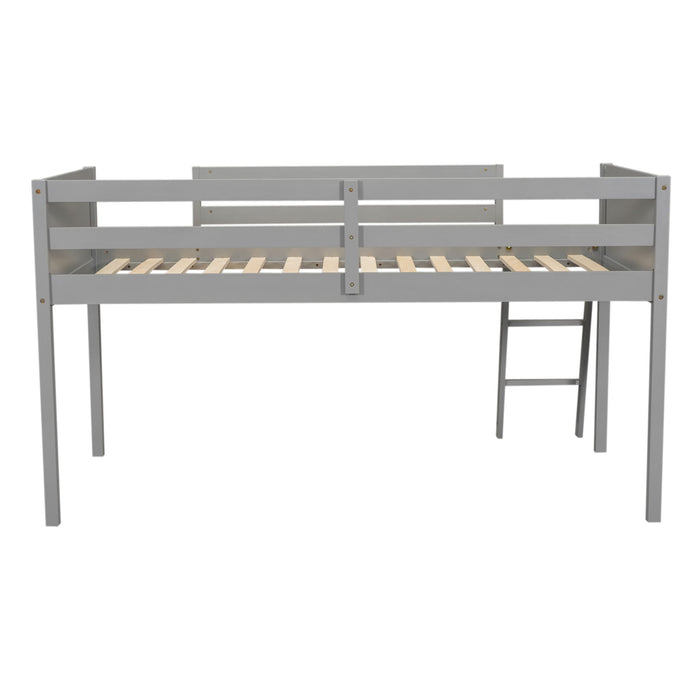 Low Loft Bed With Adjustable Ladder