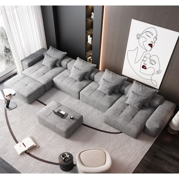 Modern Oversized, Modular Sectional Sofa With Pillows