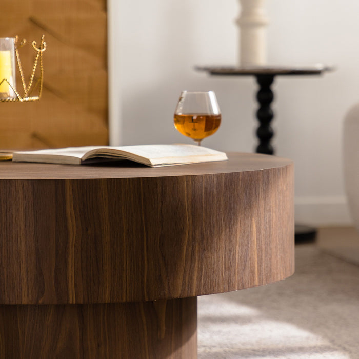 Round Coffee Table For Living Room - Walnut