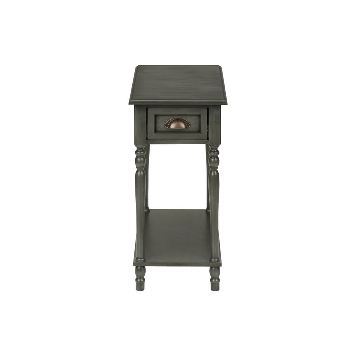 Accent Side Table, 2 Tier, Storage Drawer, Stylish Traditional Design