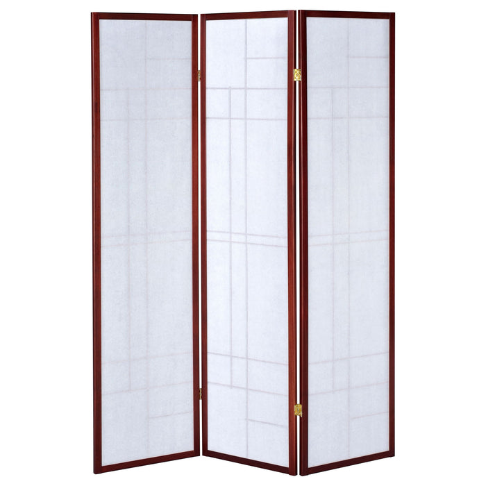 Colby - 3-Panel Folding Floor Screen - Brown / White