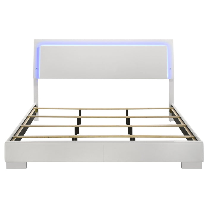 Strick & Bolton - High Gloss Panel Bed With LED Lights
