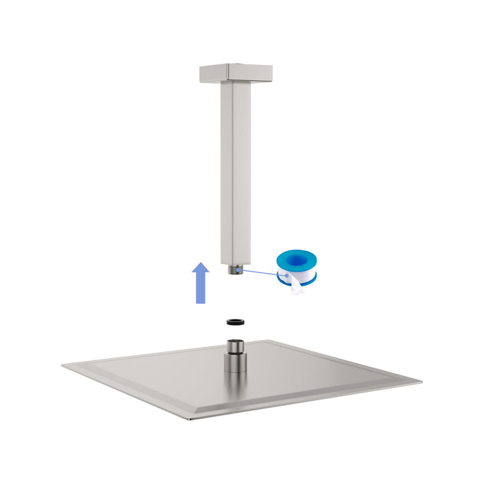 Premium 8" Ceiling Mounted Shower Arm With Flange