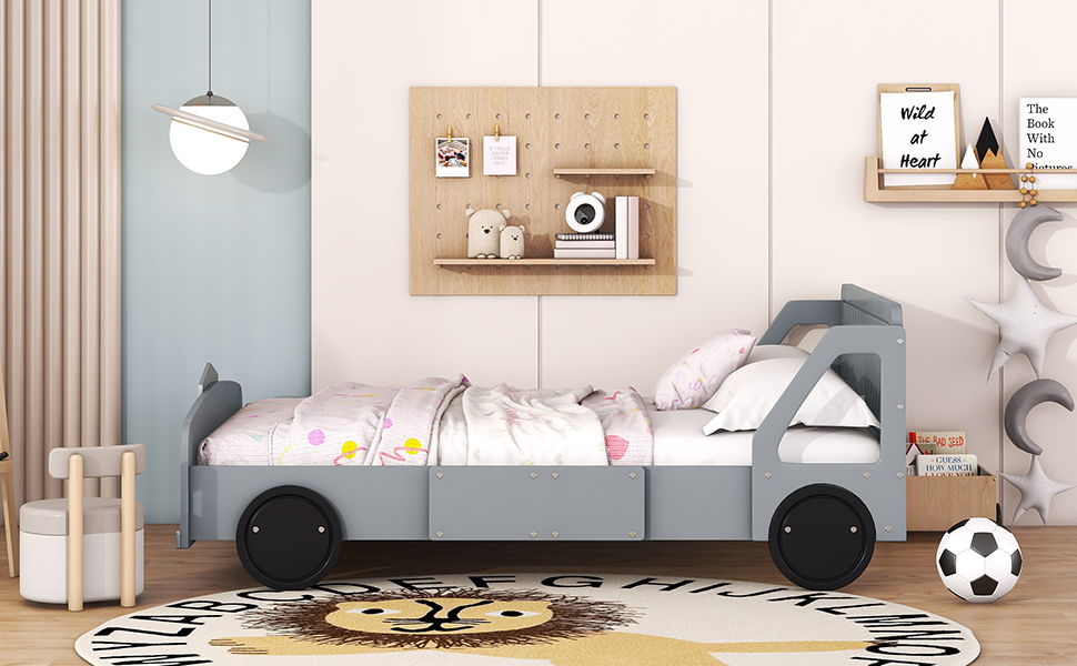Car Shaped Platform Bed With Wheels
