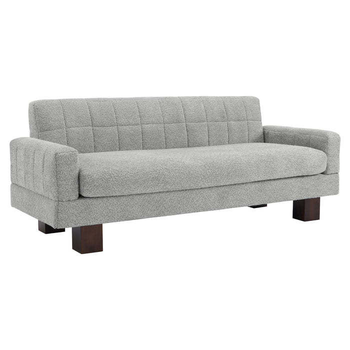 Modern Loveseat Sofa, 2 Seater With Square Arms For Living Room