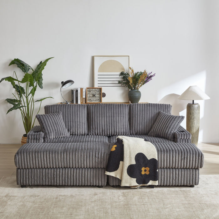 3 Seater Sofa With 2 Ottomans For Living Room