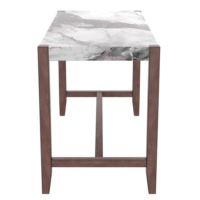 5 Piece Counter Height Dining Set With 4 Upholstered Chairs