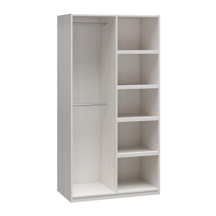 Suite Style Modular Extra Wide Wardrobe With Open Shelves - White