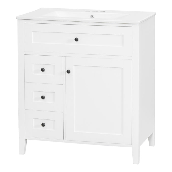 Bathroom Vanity With Sink, 3 Drawers And Adjustable Shelf, Freestanding Storage Unit