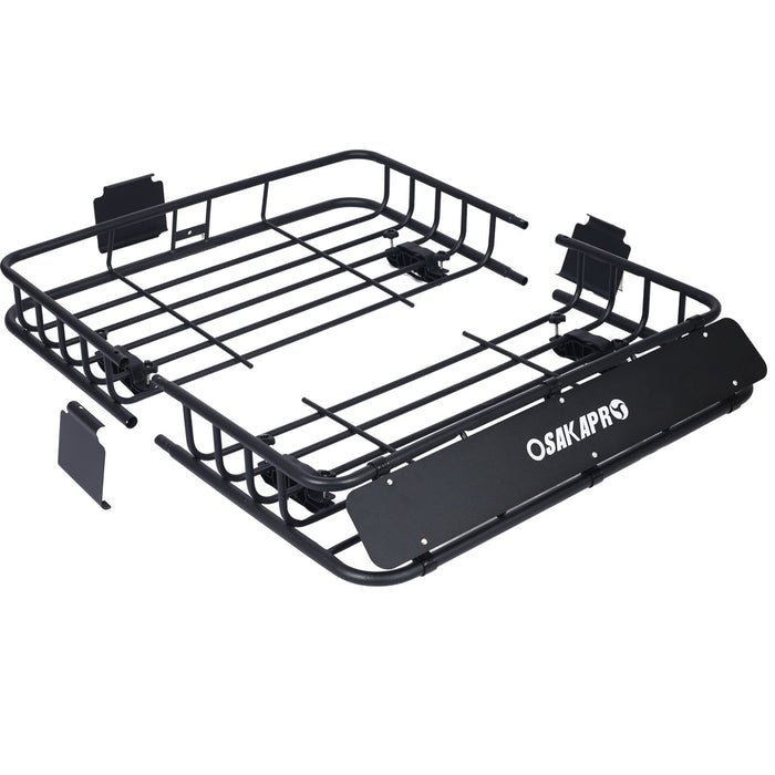 Motoring Rooftop Cargo Carrier Basket Steel, Universal Fit Roof Rack