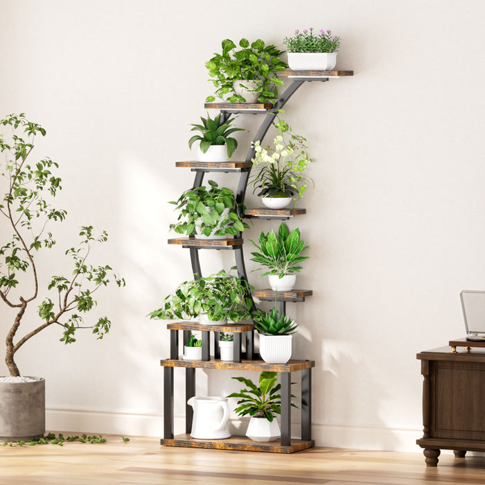 9 Tiered Indoor Plant Stand With 5 Adjustable Grow Lights