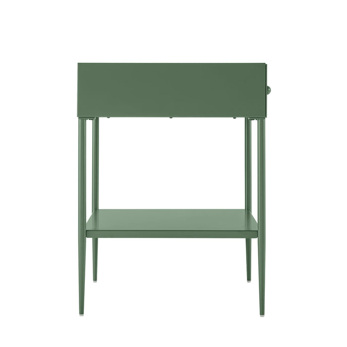 Colette - 1 Drawer Nightstand With Bottom Shelf - Green