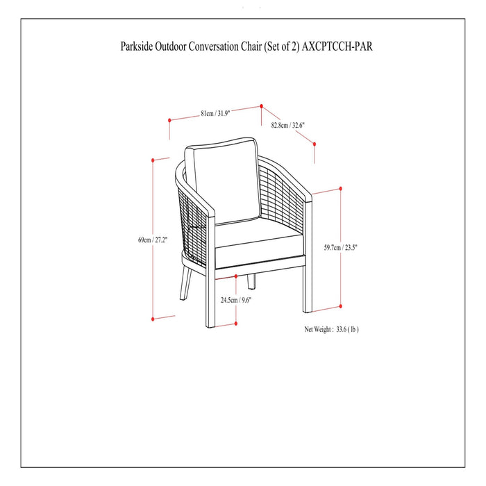 Parkside - Outdoor Conversation Chair (Set of 2) - Natural