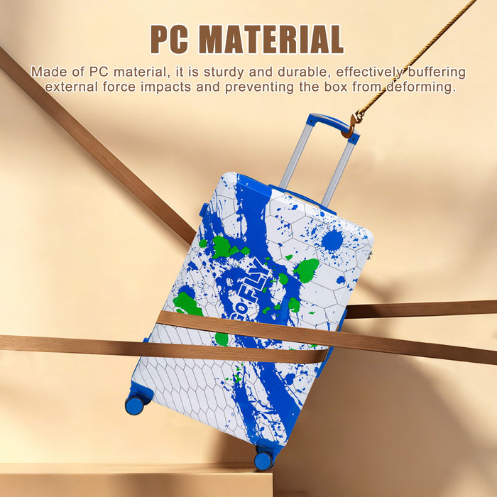 Luggage With Printed Pattern, Combination Lock
