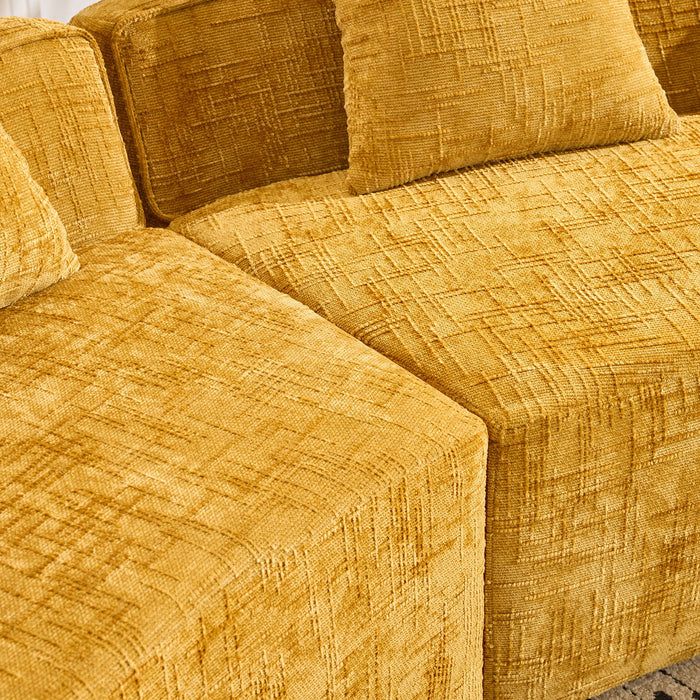 Curved Compressed Sofa, Nordic-Style Design For Living Room
