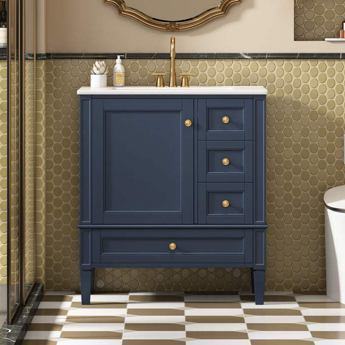 Bathroom Vanity With Sink, 3 Drawer Storage Cabinet