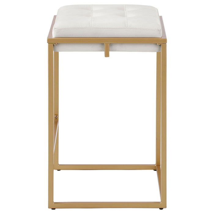 Square Counter Height Stools (Set of 2) - Beige / Gold
