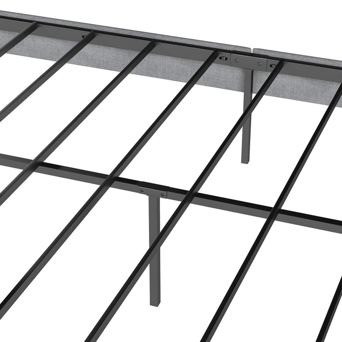 Upholstered Platform Bed Frame With Headboard, No Box Spring Needed, Underbed Storage