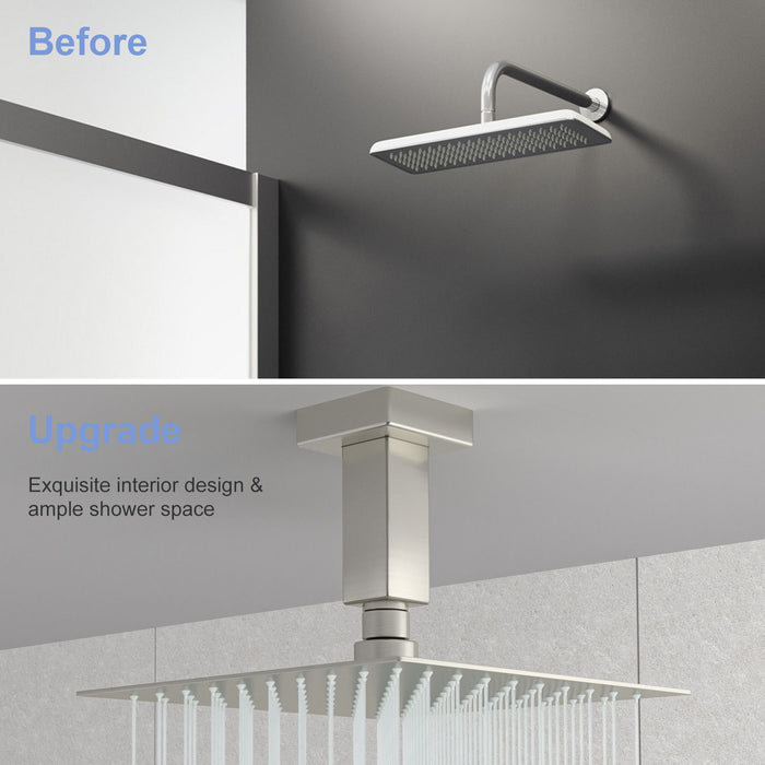 Ceiling Mounted Shower Arm With Flange Stainless Steel