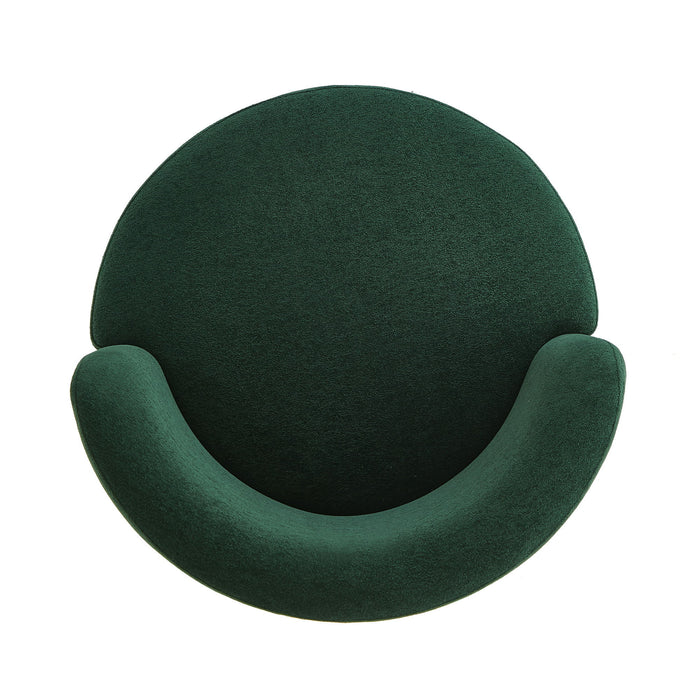 Round Swivel Accent Chair With Ergonomic Backrest For Living Room