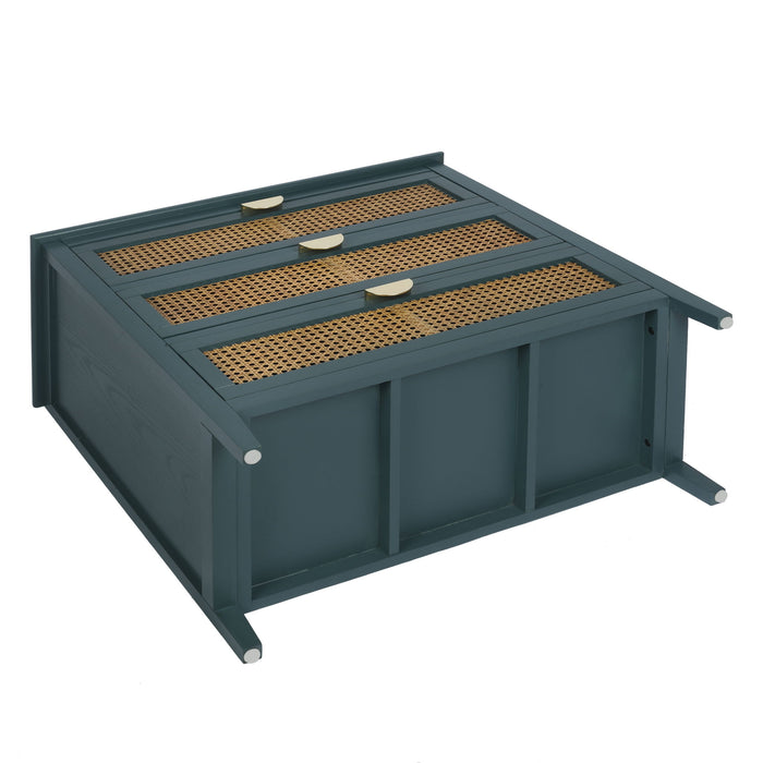 3 Drawer Cabinet, Natural Rattan, American Furniture